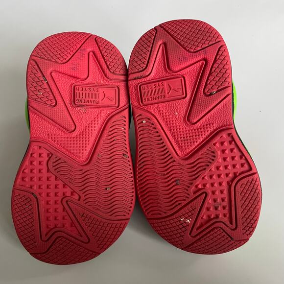 Puma RS-X3 Tailored AC Toddler Sneakers 5C “Red / Green / Black” Style 373718-01 - Picture 6 of 7